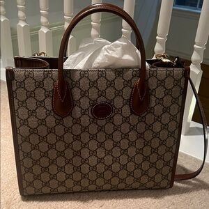 Gucci Beige and Brown Monogram Tote